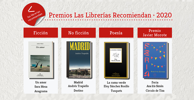 Sara Mesa, Andrés Trapiello, Eloy Sánchez Rosillo y Ana Iris Simón, ganadores de los premios Las Librerías Recomiendan 2021